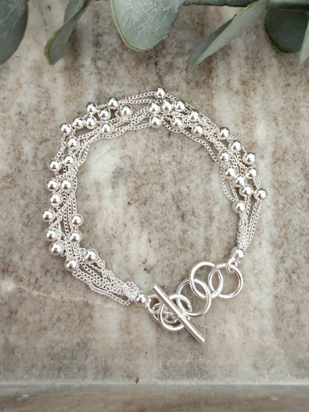 925 Sterling Silver Bead Bracelet 4 MM Ball Bracelet Bead Bracelet - Picture 2 of 7